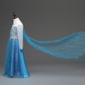 Miniatyrbilde 2 av 4: Jentekjole for barn - Frozen Elsa Prinsesse Fint Antrekk Karneval Cosplay Tyllkjole - Blå 9-10 Years