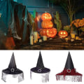Miniatyrbilde 2 av 5: Heksehatt med slør, trollmannhatt, magikerhatt, Halloween-kostyme, fasjonabel solid hatt Black