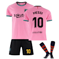 Miniatyrbillede 1 af 3: 20-21 Barcelona trøje Anden udebane pink Messi med sokker 16(90-100cm)