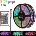 Miniatyrbild 2 av 5: 20m LED-lampor Bluetooth RGB-lampor LED-remsor med 44-knappars fjärrkontroll Musiksynkronisering Färgväxlande LED-stämningsremsa Fule53 -ES 30M Full Set 5050 3Key USB