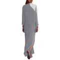 Pikkukuva 3 / 3: Naisten printed pitkähihainen V-kaula-mekko, haljattu helma, baggy kaftan-pitkä mekko Gray M