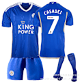 Miniatyrbild 1 av 3: 2023 Leicester City hemmatröja fotbollströja - Casadei+strumpa M(170-175cm)
