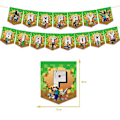 Pikkukuva 2 / 4: Minecraft-peliteema ilmapalloja, banneri, kakku ja cupcake-koristeet kotiin juhliin