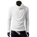 Miniatyrbilde 1 av 2: Hettegenser for menn, solid farge, lang erme, casual, vinter/høst White L