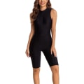 Miniatyrbilde 1 av 5: Badedrakt for kvinner, endel, lang erme, rashguard, dame våtdrakt, atletisk badedrakt, surfing, dykking, glidelås foran, badetøy, Tangrui Sleeveless Black 1494 M