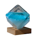 Miniatyrbild 1 av 5: Väderstormskub med bas Väderprognos Kristallstormglas Vattenkubsglas Blue Small