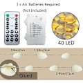 Miniatyrbilde 3 av 5: Ocean Real Seashell 0,8"(h) 40 Led String Lights 13,85ft Batteridrevet Vanntett Varm Hvit Med Timer Og Fjernkontroll For Strandtema Dekor B