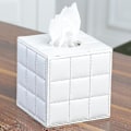 Miniatyrbillede 1 af 2: Læder Tissue Box, Firkantet Paper Tissue Dispenser, Sort