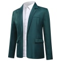 Miniatyrbilde 2 av 5: Yynuda Herre Business Casual Klassisk Hakket Revers Dobbel Split Ren Farge En-knapps Dressjakke 11 Farger Dark Green L