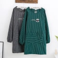 Miniatyrbilde 2 av 5: Langarmet forkle Hudvennlig med lommer Polyester Bomull Dame Arbeidsforkle For Matlaging Green