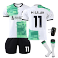 Miniatyrbillede 1 af 3: 2324 Liverpool grøn udebanetrøje Salah fodboldtrøje B 16(90-100cm)