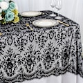 Miniatyrbillede 1 af 5: Alsidig Sort Blonder Dug 60x120 tommer - Elegant Bryllup & Fest Dekoration