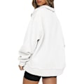 Miniatyrbillede 3 af 4: Kvinder Casual Toppe Sweatshirts Løs Langærmet Plain Pullover White 2XL