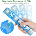 Miniatyrbillede 5 af 5: 2 Pak Extra Stor Pilleorganiser til Ugen, BPA-Fri Pilleæske 7 Dage Med XL Rum Til Fiskeolie, Rejsevenlig Medicinorganiser Pilleetui Til C blue Apple Green