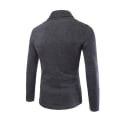 Miniatyrbild 2 av 3: Herrar Kragehals Långärmad Öppen Fram Cardigan Business Casual Ytterkläder Dark Grey L