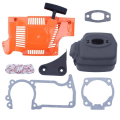 Miniatyrbilde 3 av 4: Tilbakekobling Starter Pakning Eksos Lyddempersett Kompatibel Med Husqvarna 51 55 Rancher Motorsag