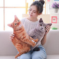 Miniatyrbild 3 av 5: Kreativ 3D-simulerad kattkudde Plyschleksak Kattformad docka Söt Meow Födelsedagspresent -ES Grey cat