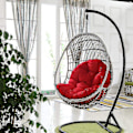 Miniatyrbilde 5 av 5: Kurv Egg Chair Sittepute - Hage Hengekøye Vuggeputer white