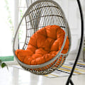 Pikkukuva 1 / 5: Riippuva muna tuolin tyynyn vaihto Yhteensopiva hengittävä tuolimatto Yhteensopiva ulkokäyttöön sisätiloissa Orange Custom Size Weight