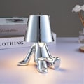 Miniatyrbillede 1 af 5: Sengelamper, Gul Thinker Lampe Bordlampe Ledningsfri Genopladelig Bærbar Dekorativ Natbordlampe Med Usb Opladning silver D