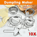 Miniatyrbillede 2 af 5: 10 stk. dumpling maker sæt i rustfrit stål dejpresseform værktøj til pasta ravioli