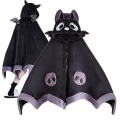 Miniatyrbilde 1 av 5: Flerremme Teppekappe Kawaii Tegneserie Flaggermus Y2k Halloween Teppe Med Demonvinger Pyjamas Kåpe Dyr Varmt Brukbar Teppekappe