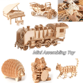 Miniatyrbild 3 av 5: 3D träbil djur pussel pussel Woodcraft Kit leksak DIY Self-A E