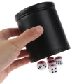 Miniatyrbild 3 av 5: 1PC Svart / Rött Läder Tärningskopp Filt Foder Tyst Shaker för Pla