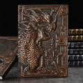 Miniatyrbild 2 av 5: 3D Dragon A5 Notebook Retro Pu-präglat anteckningsblock Bronze
