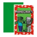 Minecraft gröna inbjudningskort 6-pack FSC