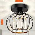 Miniatyrbilde 3 av 6: Halvveis innfelt taklampe – krystalllampe med krystalldekorasjon for stue, gang, bad, elegant og funksjonell belysningsløsning