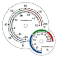 Miniatyrbillede 3 af 4: Hængbar og sædebar babyhygrometer termometer indendørs hjem temperatur hygrometer