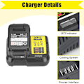 Miniatyrbillede 6 af 6: DCB112 til Dewalt Batterilader Udskiftning til Dewalt 12V 20V og 60V Max Lithium-Ion Batteri DCB205 DCB112 DCB201 DCB200 DCB612