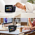 Miniatyrbild 6 av 6: Väckarklocka med projektion, LED-projektionsväckarklocka, projektionsdigital väckarklocka, USB-laddning/LCD-displaybelysning - ingen radiofunktion, Vit