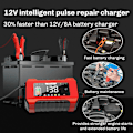 Miniatyrbillede 4 af 6: Bilbatterilader, 12V 6A Smart Batteri Trickle Lader Bil 12V Batteri Vedligeholdelses Desulfator til Bil Lastbil Motorcykel Plæneklipper Marine