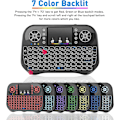 Miniatyrbilde 3 av 6: Mini trådløst tastatur med berøringsplate musekombo, 7 farger RGB bakgrunnsbelyst, for Android TV Box, Smart TV, Pad, PC, HTPC, nettbrett og Windows OS