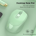 Miniatyrbillede 3 af 6: Trådløs genopladelig Bluetooth dual-mode lydløs bærbar kontormus