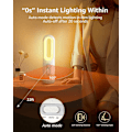 Miniatyrbild 3 av 6: Uppladdningsbar rörelsesensor nattlampa 2-i-1 bärbar LED nattlampa ficklampa med skymningssensor för sovrum, badrum, barnrum, toalett