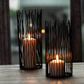 Miniatyrbilde 4 av 5: Wire Willow lysestaker sett med 1, metall svart søyle lysestaker for bord Canterpieces Moderne lysestake holdere for spisestue bordplate, hjem