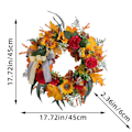 Miniatyrbild 4 av 5: Höstkrans för ytterdörren Färgglad skörd konstgjord blomkrans med rosett