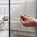 Pikkukuva 1 / 5: 3D Sähköstaattinen Changhong lasikalvo Kylpyhuoneen ikkunatarra Läpinäkyvä läpinäkymätön piikitystä estävä lasihimmeä kalvo Modern Art Deco (60x200cm)