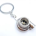 Miniatyrbilde 1 av 5: Bil metall nøkkelring lyd turbonøkkel glidelager spinning modell turbin turbo ring nøkkel turbo formet høy kvalitet（sølv）