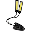 Miniatyrbillede 1 af 5: Usb 2x Cob Led Skrivebordsbog Lys Læselampe Clip Book Stand Light Skrivebord Laptop Seng Læsestudie Musiklampe Genopladelig (a)