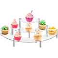 Miniatyrbilde 1 av 6: Kakefat Cupcake Kakefat Tre-lags Akryl Displaystativ Halvmåneformet Smykkeutstilling Riser Bryllupsfestdekorasjon Figur Smykker