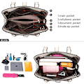 Miniatyrbilde 4 av 6: Vesker og håndvesker for kvinner Tote Skulder Crossbody Vesker med lang stropp avtakbar (Roserød)
