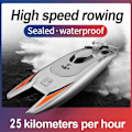 Pikkukuva 4 / 6: Kaukosäätimellä ohjattava vene Kilpa-vene RC-veneet lapsille ja aikuisille 25 km/h Nopea kilpa-vene 2 kanavainen kaukosäätimellä ohjattava vene uima-altaisiin