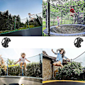 Miniatyrbillede 2 af 4: 12 stk. Trampolinkabinet Stangkappe Trampolinendehætte Trampolinstangbetræk Trampolintilbehør（Sort）