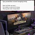 Miniatyrbillede 4 af 5: Buet skærm Monitor Hængende Lampe Lysstang Rgb Farverig Baggrund Atmosfære Lys Trinløs dæmpning Pc Monitor Lysstang（30SFS Med RGB）