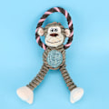 Miniatyrbild 3 av 5: Monkey plyschleksak för hundar - Interaktiv träningsleksak för tuggning, bitning, tandborstning och skydd (stil 3)