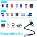 Pikkukuva 5 / 5: Lightning & USB-c - 3,5 mm kuulokeliitäntäsovitin 2-in-1 kuulokeadapteri Iphone Type C - 3,5 mm naaraskuulokeliitäntään Ipad/iphone 1